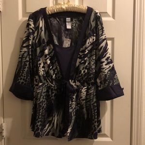 Purple print 2 pc top